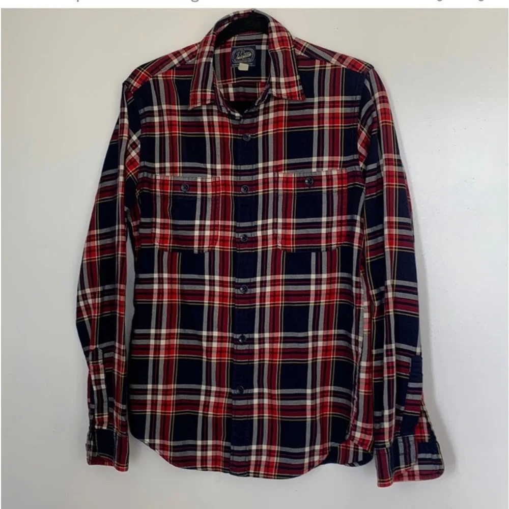 J crew oxfords shirt buffalo  plaid button down shirt size small